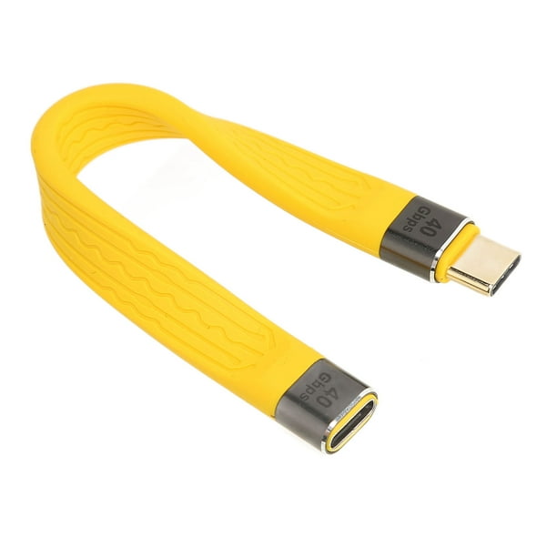 Cable flexible corto USB C a USB C tipo C macho a hembra PD 100W 5A carga  rápida 40Gbps Cable de transferencia de datos