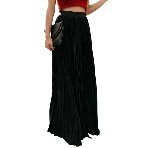 Faldas largas Falda elegante para mujer Ropa diaria informal de corte  holgado asimétrico (Negro L) Ygjytge Negro T L para Mujer