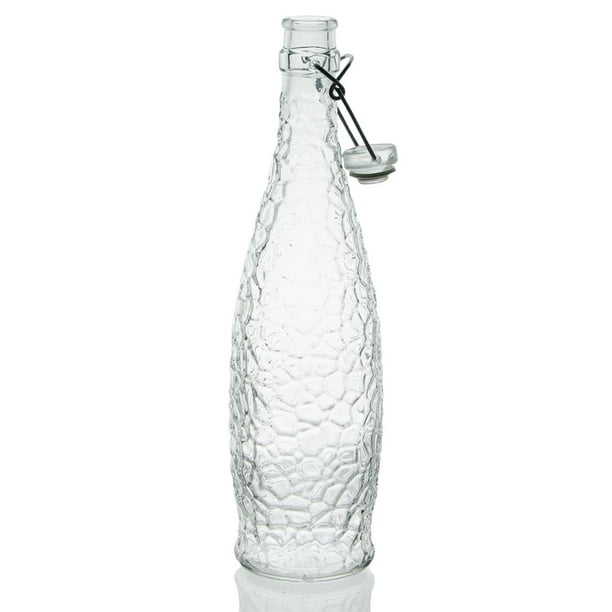 Botella Vidrio 1 Litro Con Tapa Hermetica Rayado Botellon
