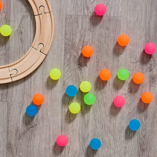 Juego de pelotas saltarinas, diseñas con motivos mezclados, de colores de  neón coloridos y variados, para niños, regalos de fiesta, premios
