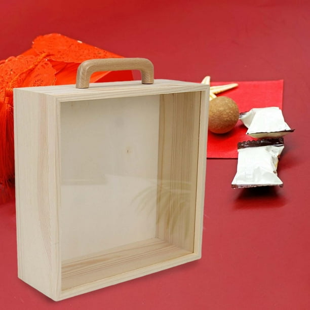 6 cajas de almacenamiento de madera sin terminar con parte superior  deslizante, caja de regalo cuadrada de madera, caja de jabón, caja de