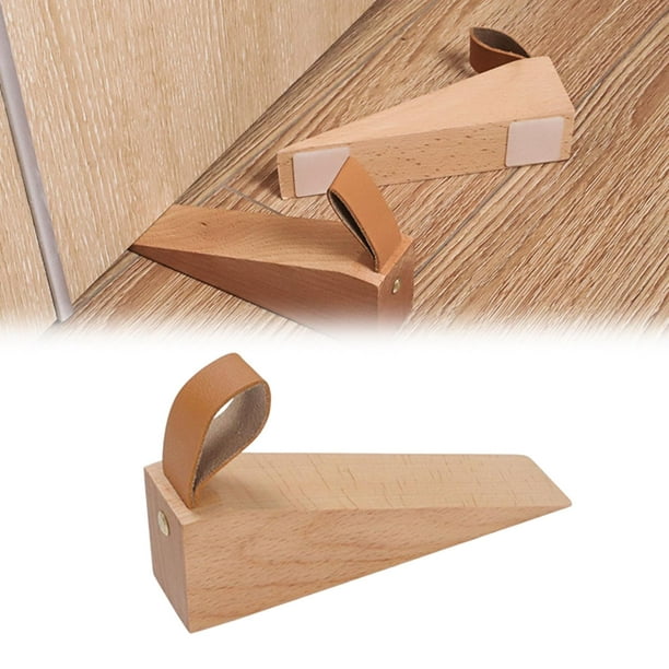 Cuña de tope de puerta de madera, paquete de 4 cuñas antideslizantes de  madera maciza con tope de puerta resistente y duradero, tope de puerta de