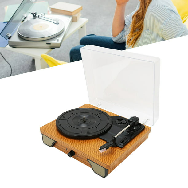  Tocadiscos para vinilo con 2 altavoces integrados, reproductor  LP vintage de 3 velocidades, compatible con Bluetooth en salida RCA Aux en  conector de auriculares : Electrónica