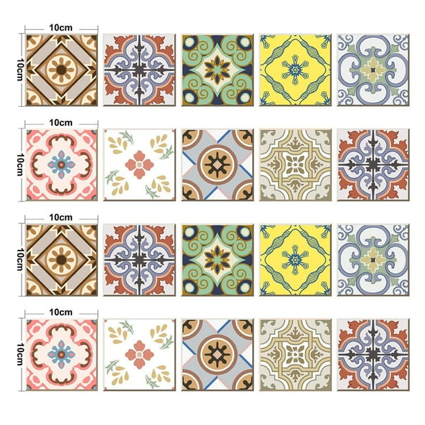 20 Piezas Mosaico Azulejos de Pared Pegatinas Cocina Baño Calcomanías , # 1  10x10cm Soledad Mosaico de azulejos de pared pegatinas