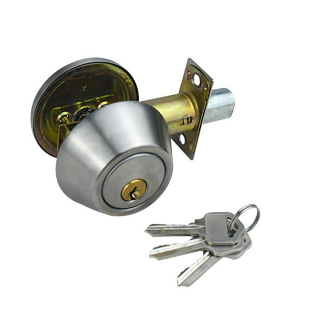 KNOBWELL Paquete de 3 cerrojos cuadrados de seguridad de doble llave,  cerrojos de bronce aceitado para puertas exteriores/cerradura de  entrada/puerta