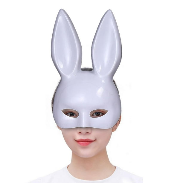 Colección de pegatinas con orejas de conejo blanco de pascua. conjunto de  máscaras para orejas de conejo en un b transparente