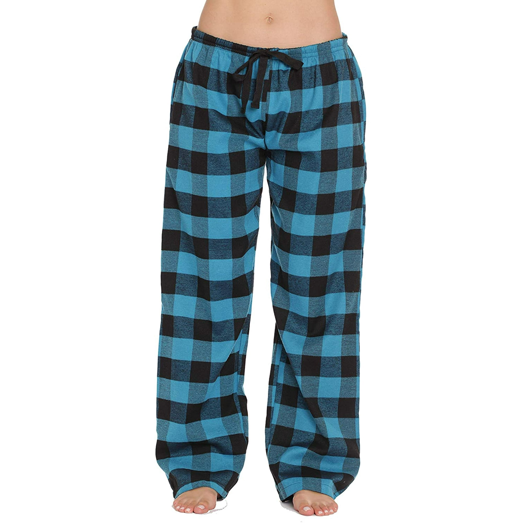 Pantalones de pijama de mujer con bolsillos, pantalones de pijama de  cuadros de franela suave para mujer
