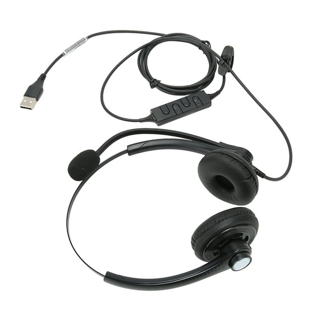 Auriculares USB para computadora, centro de llamadas con micrófono con  cancelación de ruido, auriculares comerciales con cable para