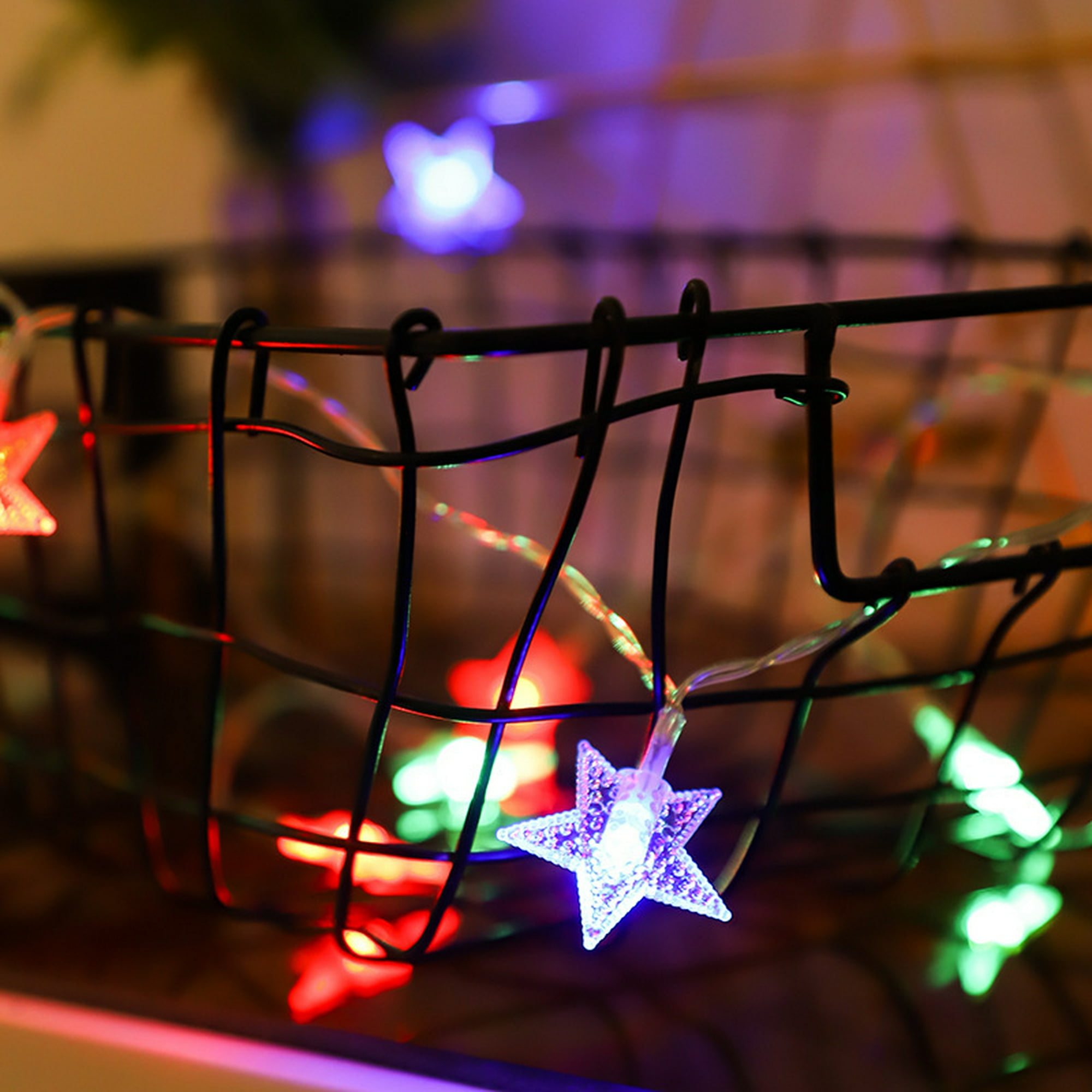 40 luces LED de cadena de estrellas que funcionan con pilas, 20 pies, Mini  luces de Navidad de hadas de estrellas para Patio, jardín, decoración de  bodas JAMW Sencillez