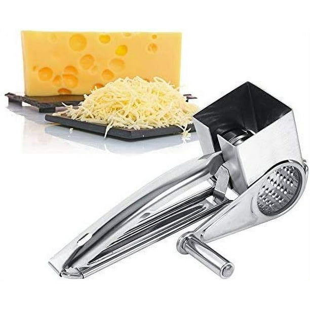  Rallador de queso giratorio de acero inoxidable manual de mano  rallador de queso triturador de mano herramienta de cocina para rallar queso  duro, nueces de chocolate y más : Hogar y
