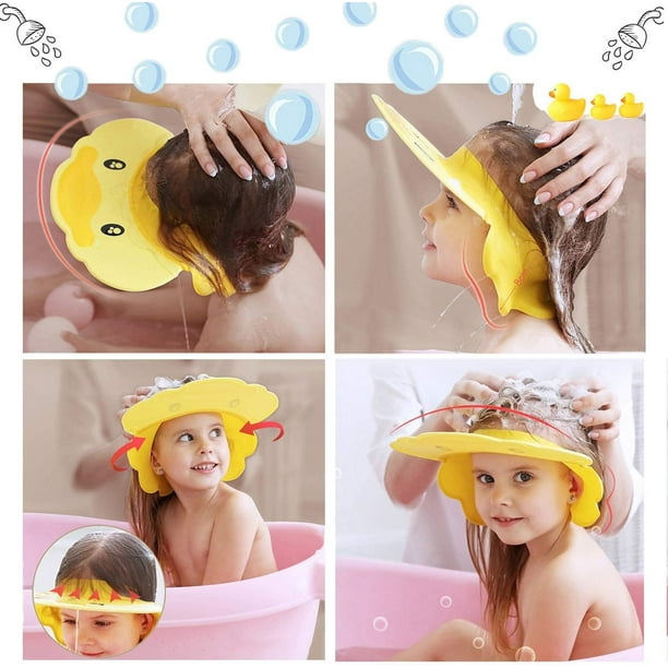 gorro de ducha, gorro de ducha para niños, protección para ojos, oídos y  cara, gorro de ducha, amarillo Sailing Electrónica