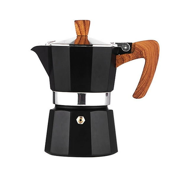 Máquina de café expreso de aluminio, 4 tazas (5 onzas - 5.4 fl oz), para  estufa de gas o eléctrica, cafetera clásica italiana y cubana, para café