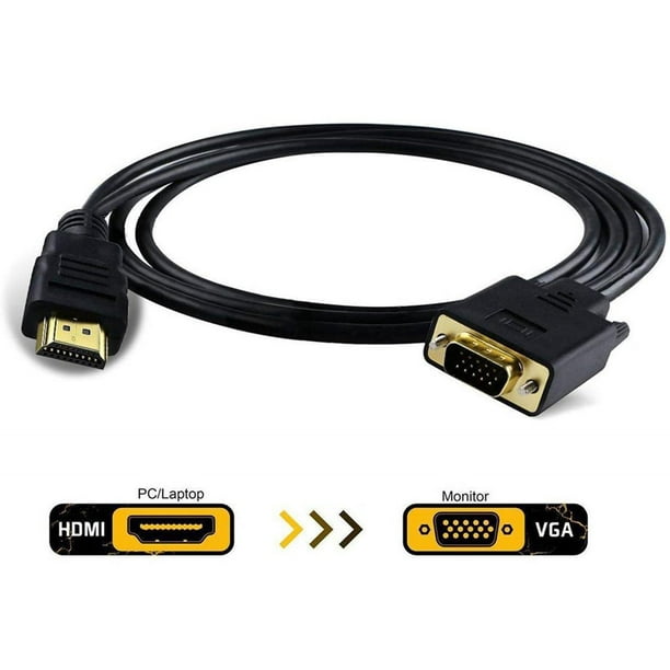 Cable adaptador de VGA a HDMI para PC antiguo a TV nueva, longitud de 10  pies/3 metros, incluyendo audio, ideal para Macarena hdmi a vga