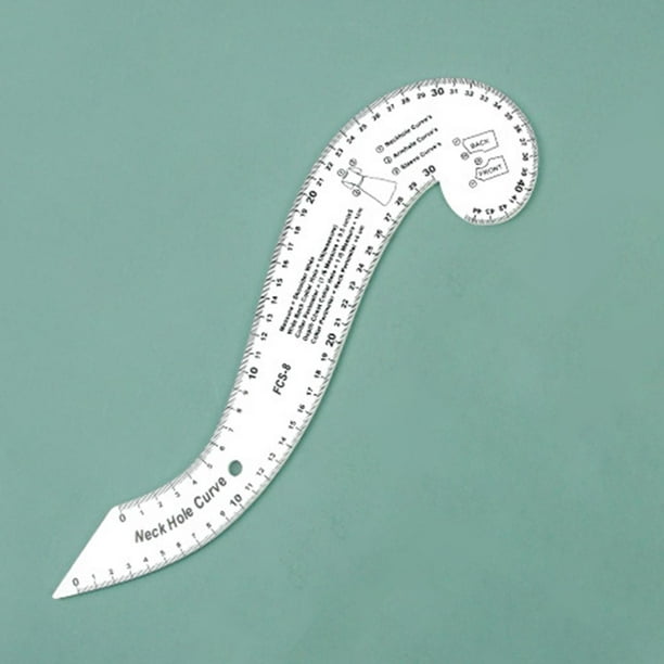Regla de costura de plástico, regla cuadrada en L, medida de curva  francesa, herramienta de medición de artesanía para patrón de ropa, vestido  y