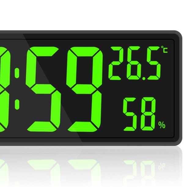Reloj de pared digital de pantalla grande con control remoto, reloj de  pared LED grande de 16 pulgadas, ajuste de brillo de 10 niveles,  temporizador
