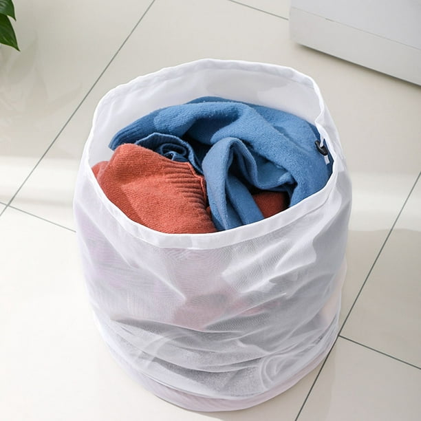 Bolsa de lavandería con cordón, organizador de ropa sucia de red