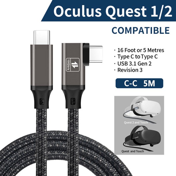 Cable de conexión de 16 pies para auriculares Meta/Oculus Quest 3