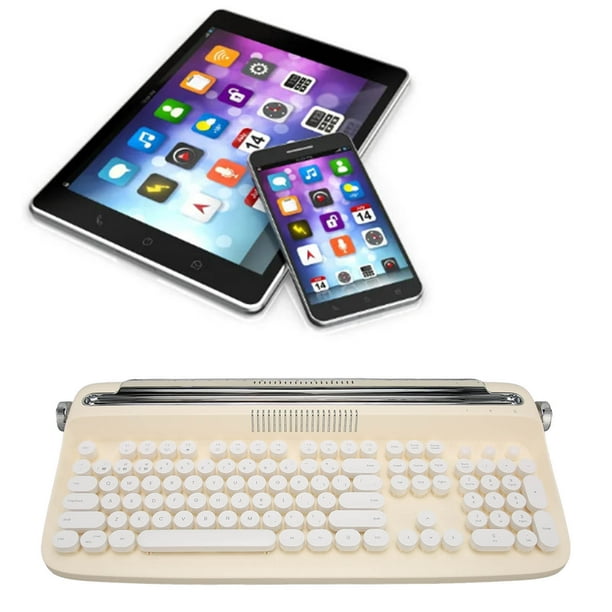 Teclado de Máquina de Escribir Teclado Retro Inalámbrico BT50 Teclado de  Tableta de Soporte Integrado Portátil de 104 Teclas para Teléfono  Inteligente Portátil para ANGGREK Otros