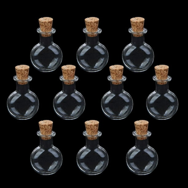 10 Unids Mini Botellas De Corcho De Cristal Vial Botella De Deseos
