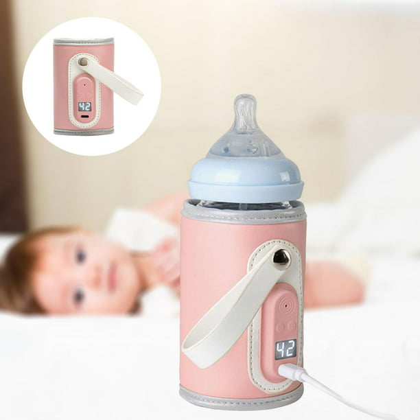 Calentador de biberones portátil, calentador de biberones USB para agua de  leche de bebé con 5 ajustes de temperatura, calentador de leche