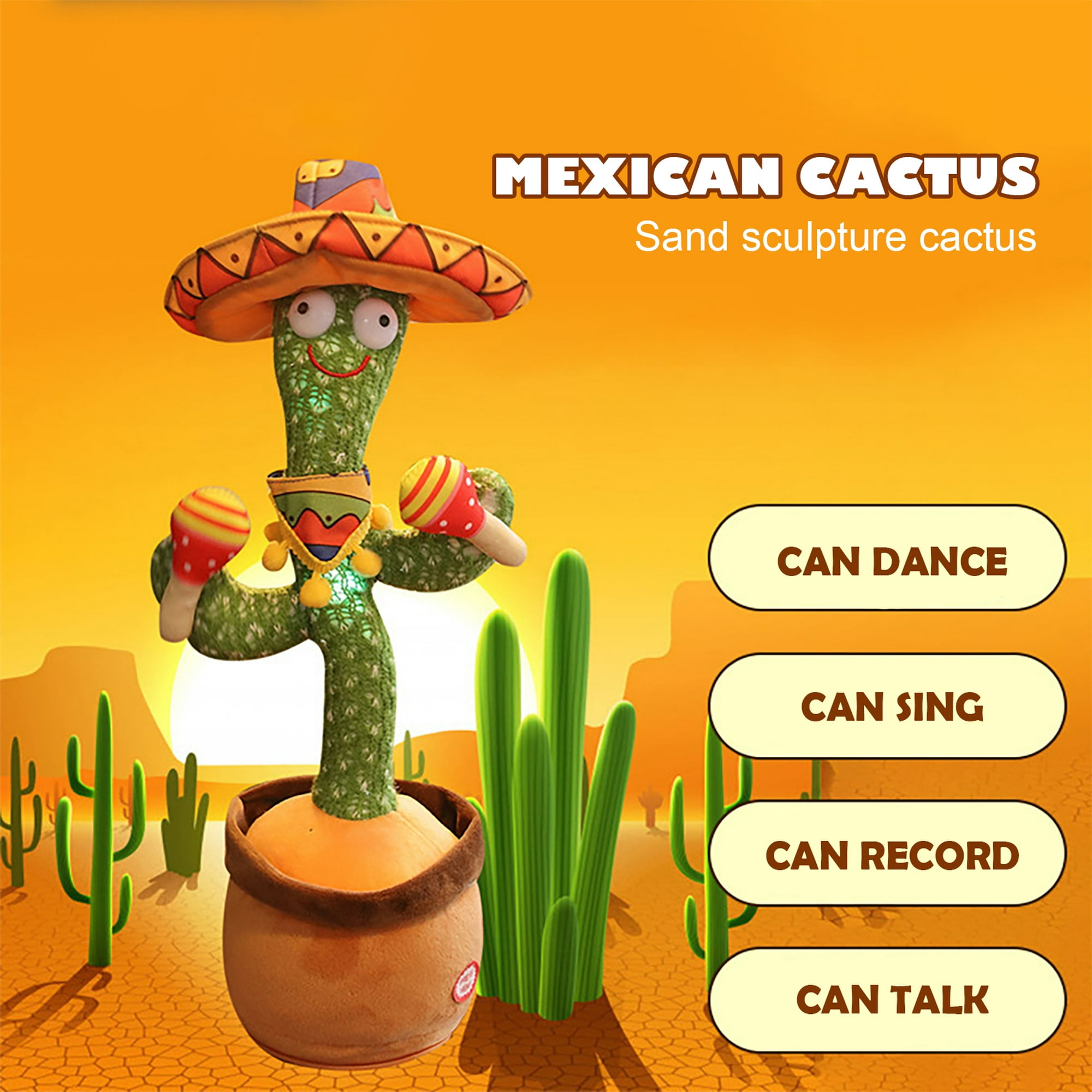 Juguete de peluche eléctrico de cactus bailarín para niños que puede cantar  y girar oso de fresa Electrónica