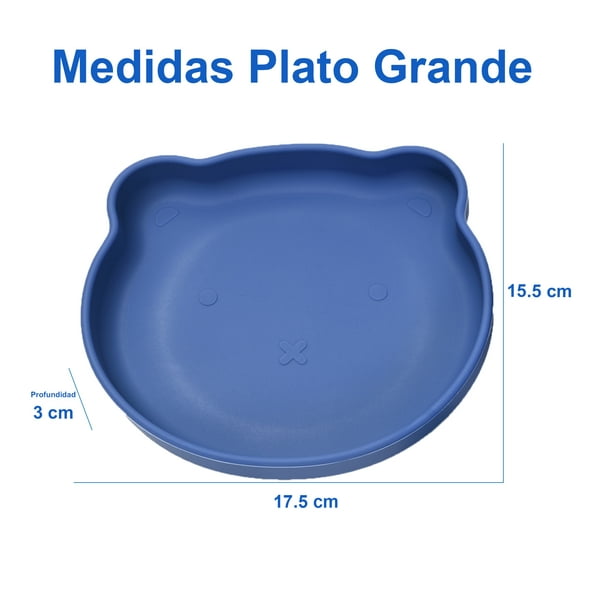 2 Platos para Bebé en Silicona, Libre de BPA, Vajilla para Bebé con  Cubiertos en Acero