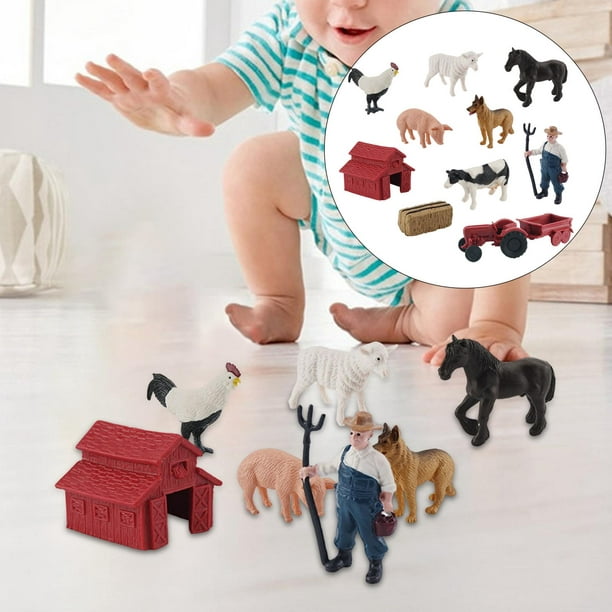 Figuras de animales juguetes para niños, juego de figuras de animales  realistas de safari con valla para niños pequeños, 22 piezas de juguete de