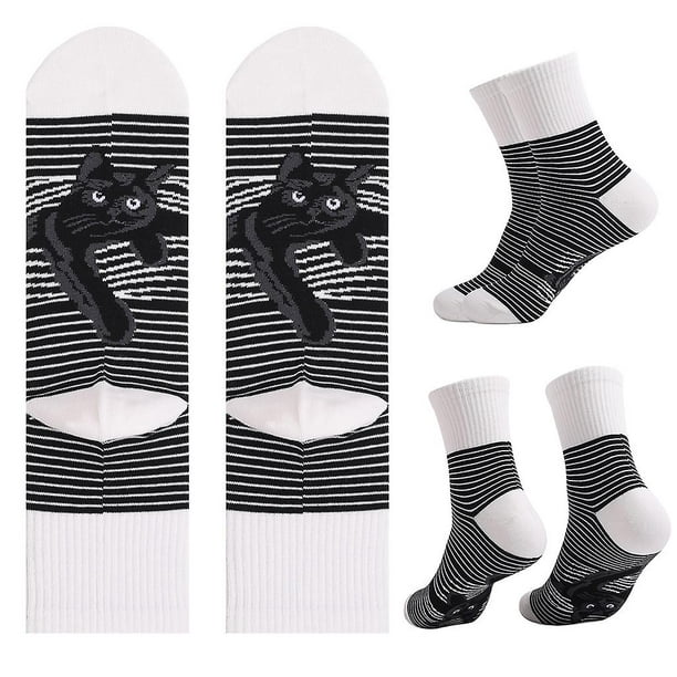 Pack de 5 calcetines - Negro/Rayas blancas - HOMBRE