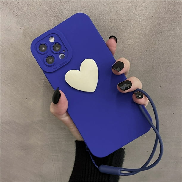 Funda De Teléfono Transparente 3D Con Corazón De Amor Para iPhone