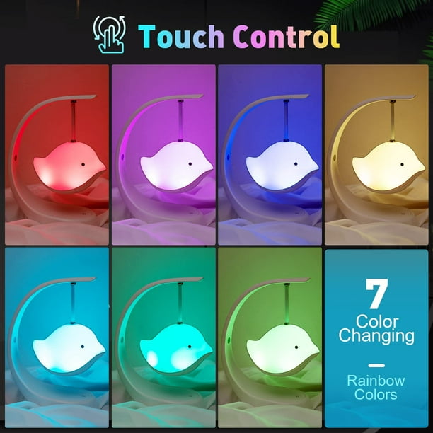 Luz nocturna creativa para cabecera: luz nocturna para bebés, 7 colores  lindos, luz para guardería, máquina de sonido recargable para bebés, luz  nocturna portátil regulable JAMW Sencillez