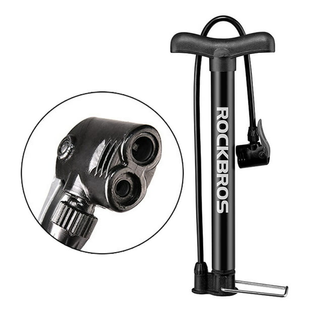 Bomba de neumático de bicicleta de pie diseñada para válvulas Presta,  inflador de neumático de aleación negro de Soledad