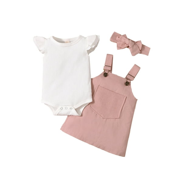 Conjuntos de conjuntos primavera-verano para bebés, con vestido de mangas voladoras y y Nituyy XZ1005-FT58656A4 en línea