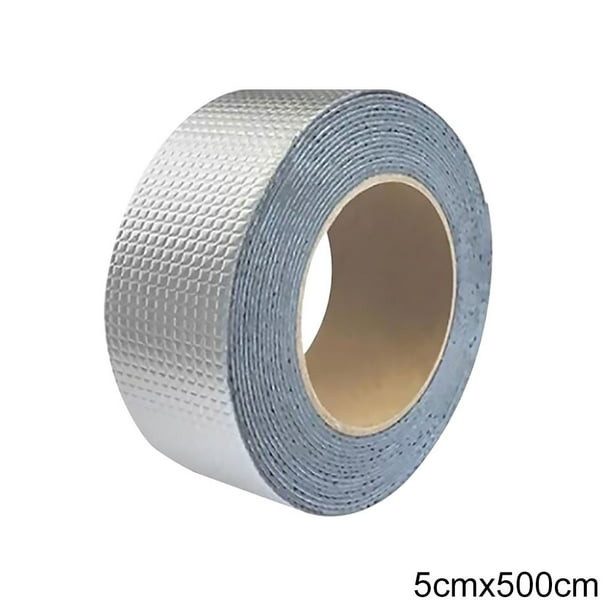 Scienceny Nueva cinta de goma de butilo de papel de aluminio autoadhesiva  resistente a altas temperaturas impermeable para reparación de Artesanía  5mx5cm