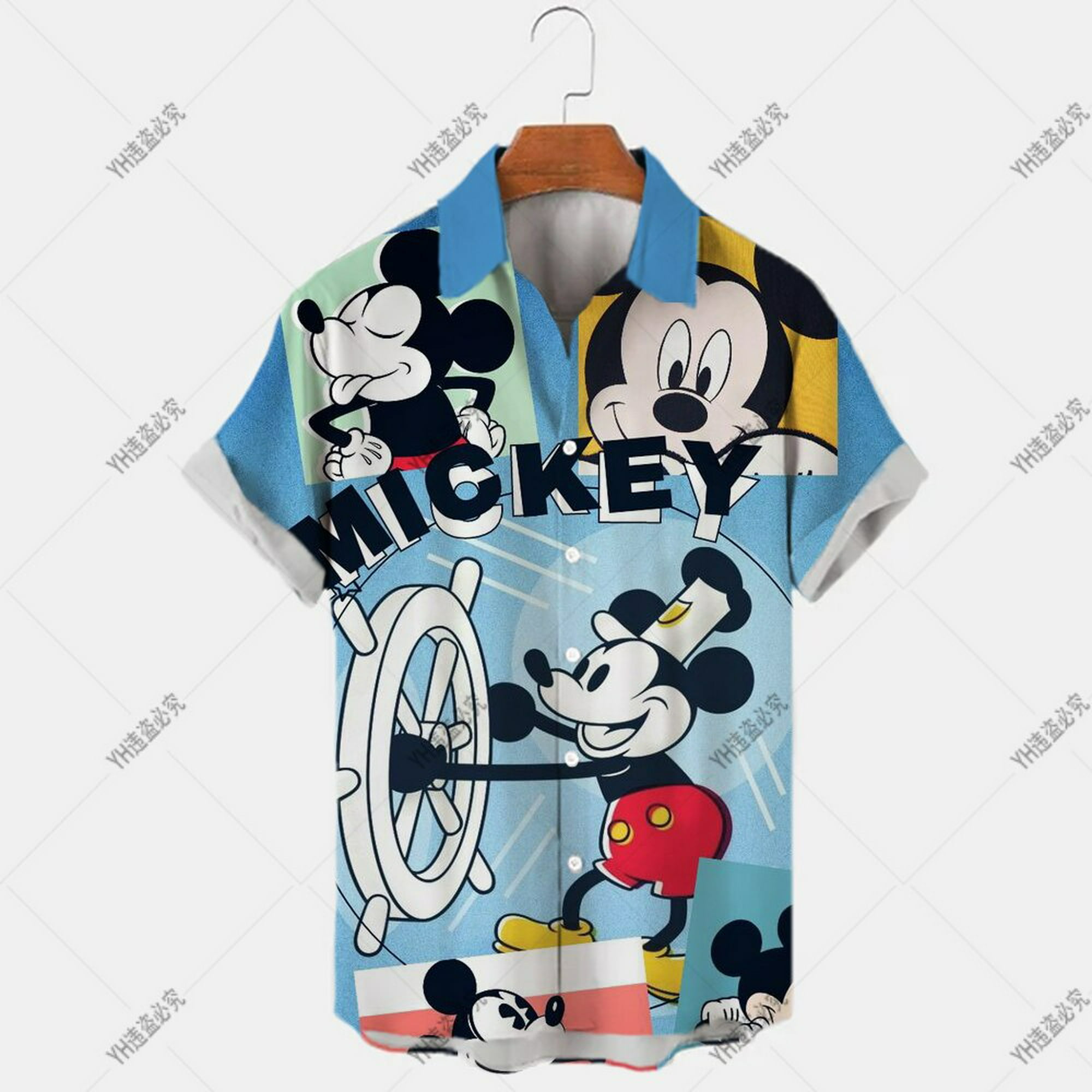 Mickey Mouse Disney 2022 - Men's Hawaiian Shirt 3D Animation Printed Short  Sleeve Fashion Casual - Jolly Family Gifts