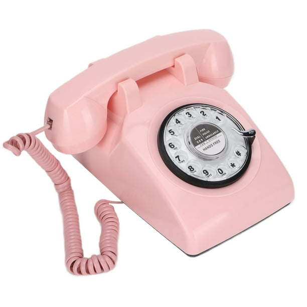 Teléfono retro vintage, teléfonos rotativos para teléfonos fijos antiguos  de moda, teléfonos domésticos, teléfono de escritorio con cable para