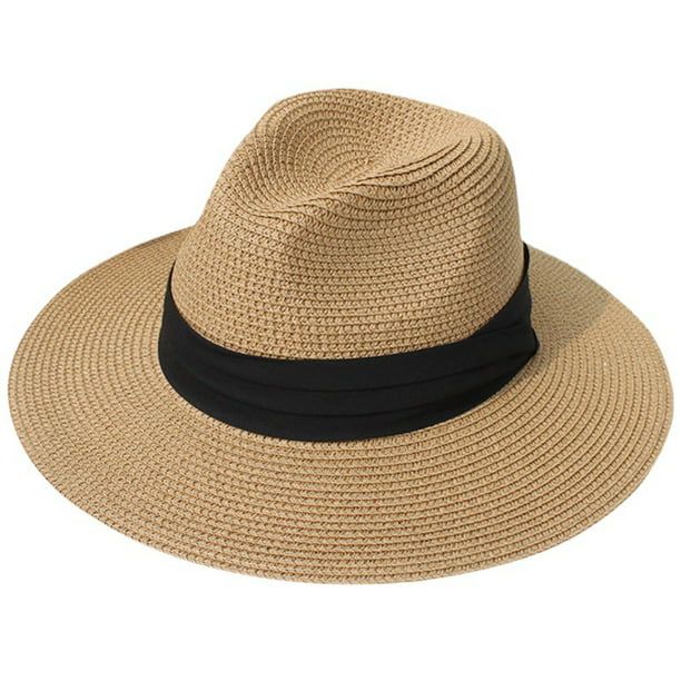 Sombreros de paja de Panamá para mujer Sombrero de sol de playa de