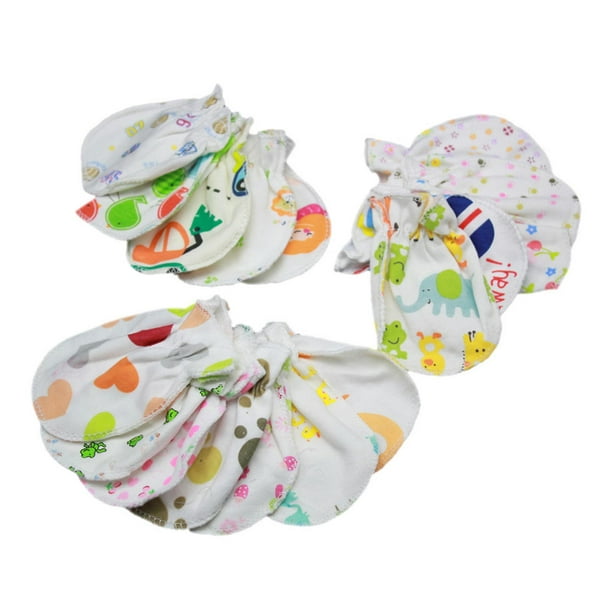 Manoplas antiarañazos para bebé, guantes antiarañazos para bebés y niñas de  6 a 12 meses (6 pares-L)