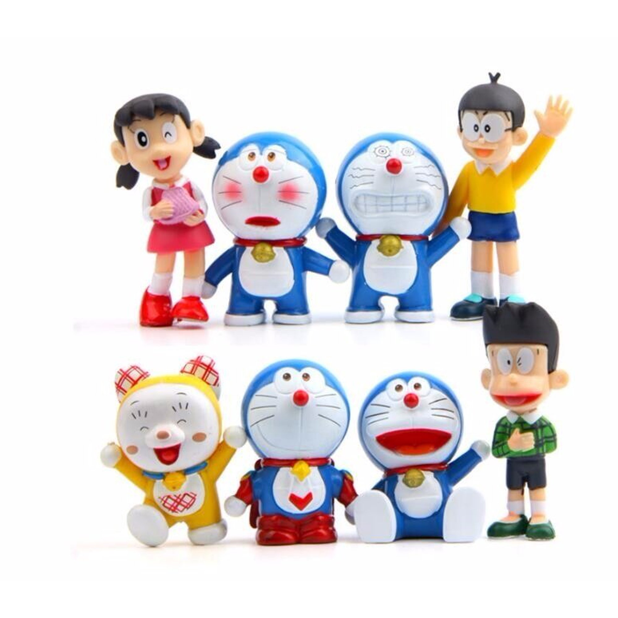 10CM Doraemon Muñecas De Coche Figuras Salpicadero De Dibujos Animados  Modelo Adornos Caja De Decoración De Automóviles Paquete