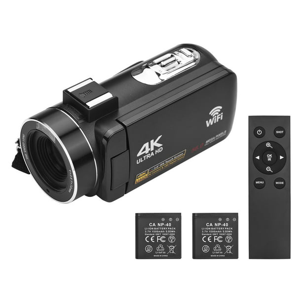 Videocámara de videocámara 4K Ultra 48MP IR de visión nocturna, videocámara  digital con zoom 18X, pantalla táctil de rotación de 3 pulgadas, cámara de