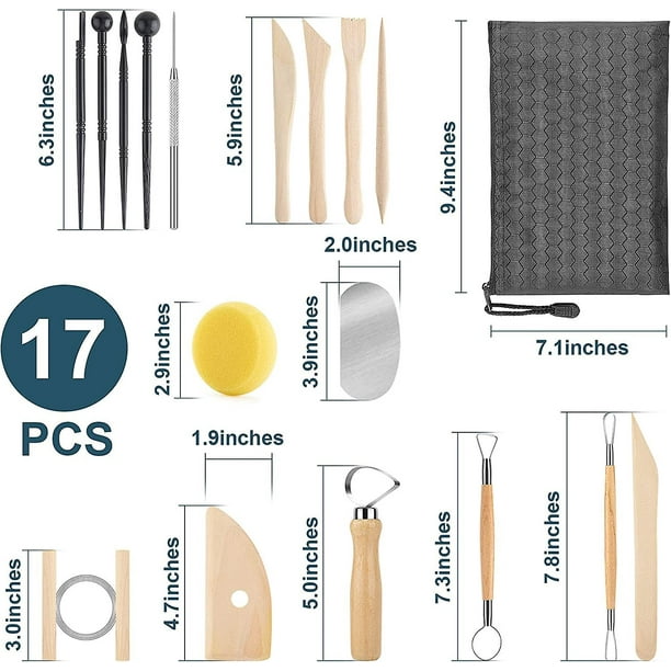 Estuche cremallera 14 herramientas para ceramica. -10