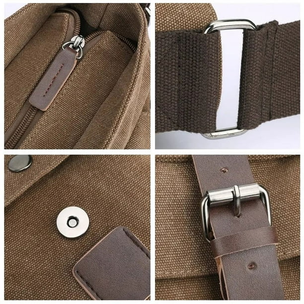 Pequeño bolso cruzado de lona para hombre, pequeño bolso de hombro, mini  bolso de mensajero para teléfono celular, monedero portátil