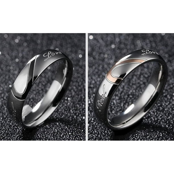  HEVIRGO NFC - Anillo inteligente de acero inoxidable con chip  de teléfono, anillos para parejas, anillos negros para mujeres y hombres,  anillo de joyería, anillo de regalo de San Valentín, anillos