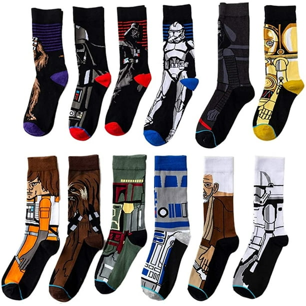12 pares de calcetines deportivos de algodón Star Wars para hombre,  calcetines atléticos casuales Adepaton CJWUS-6831