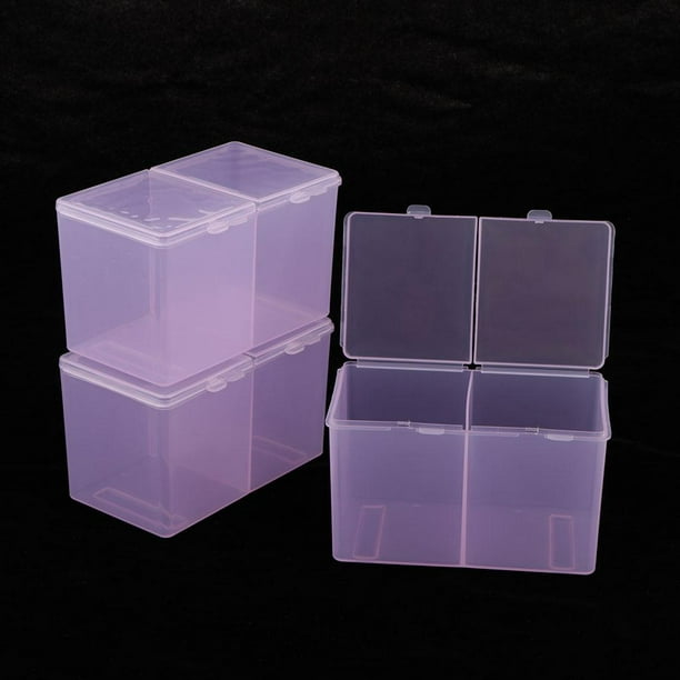 12 piezas pequeñas de plástico transparente contenedor de almacenamiento y  organizador cajas transparentes con tapa con bisagras para almacenamiento  de artículos pequeños, joyas, diamantes, accesorios de manualidades de  bricolaje  
