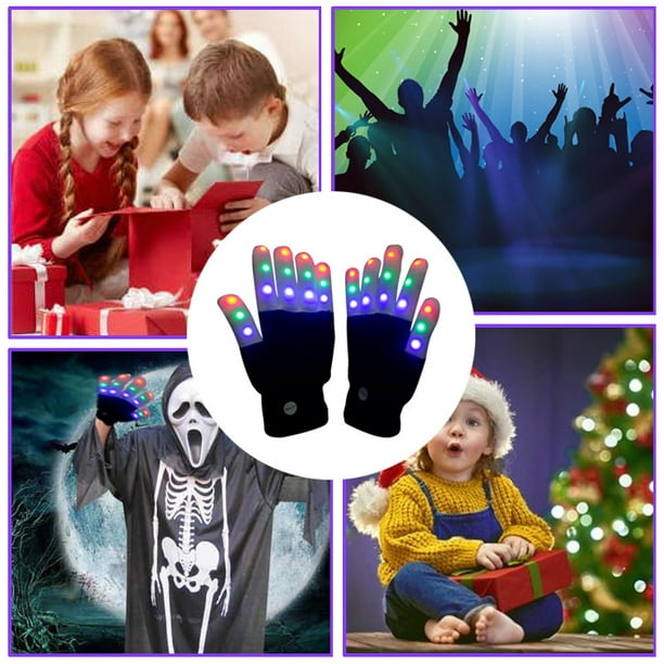 Guantes LED para niños adolescentes y adultos, los juguetes para niños de 3  a 13 años en adelante en fiesta de Navidad de Halloween