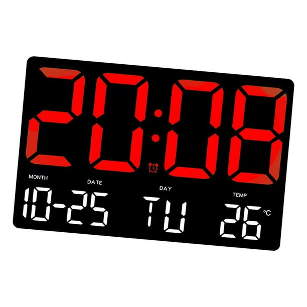 Reloj De Pared Digital Led Letras Rojas - TimeCenter