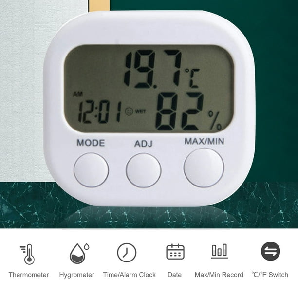 Preciso Reloj termómetro Higrómetro digital de temperatura humedad