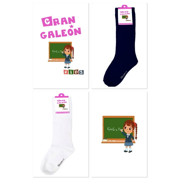 Calcetines De Algodón Gran Galeón Color Blanco Para Niño Pack Con 6 Pares