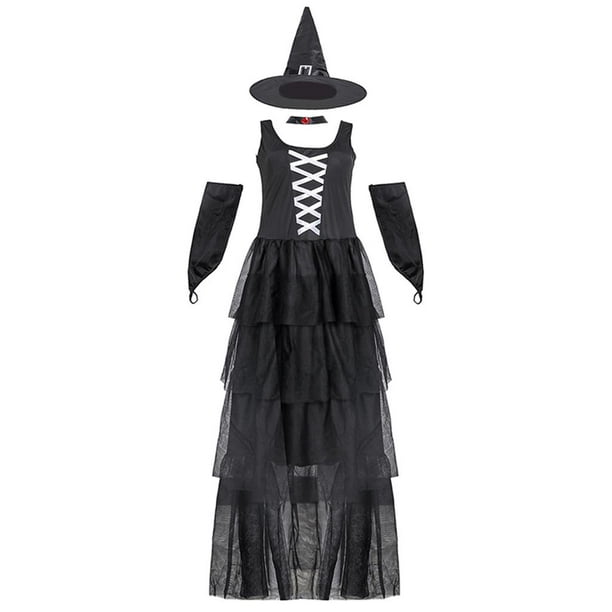 Disfraces de para Mujer, Disfraz de Negra de Fantasía para Adultos, Disfraz  de Carnaval de Halloween Macarena disfraz de bruja mujer