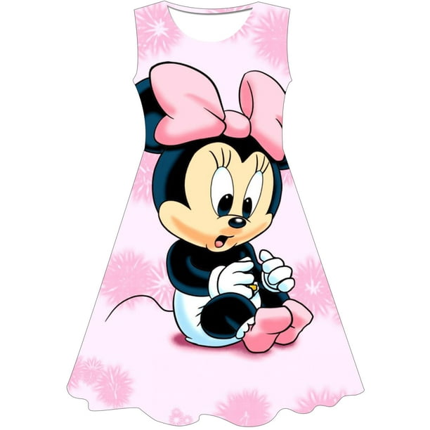  Disfraz de dibujos animados para niñas, vestido de Minnie Mouse, vestido de princesa de manga corta de verano para niños, ropa 3D para fiesta de cumpleaños 7T Gao Jinjia LED